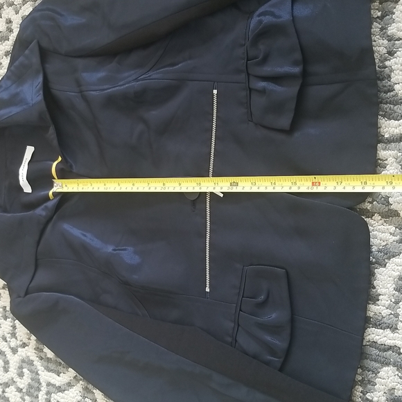 (L) Andy The-Anh Metallic Navy Blazer Black Tie Occasion Luxury Formal Office - Picture 4 of 8